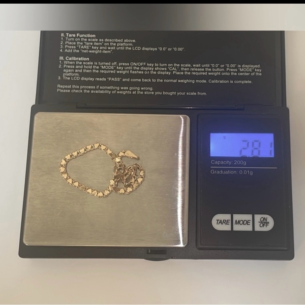 Solid Stamped 14K Yellow Gold Love Hearts Link Bracelet - Picture 8 of 12